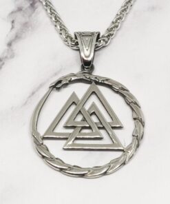 Mei's Viking Wyrm Valknut | ketting | Stainless Steel