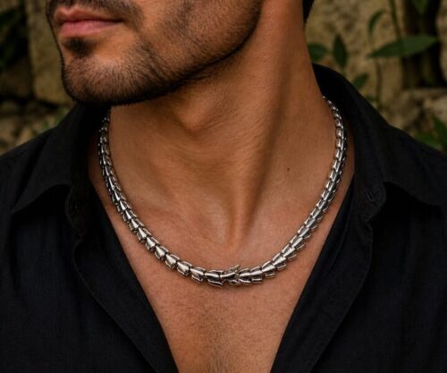 Alternative view of Mei's Viking Dragon Skeleton | ketting | Stainless Steel