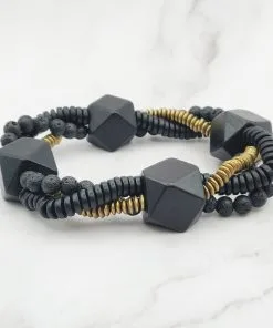Alternative view of Mei's Tibetan Hexa Twist | armband | Hout