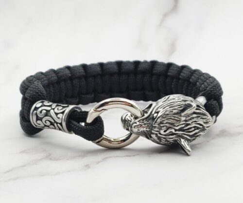 Mei’s Viking Surviving Wolf armband van roestvrij staal in goud, zilver en zwart