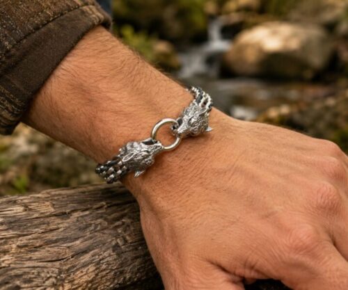 Alternative view of Mei's Viking Geri & Freki | armband | Stainless Steel