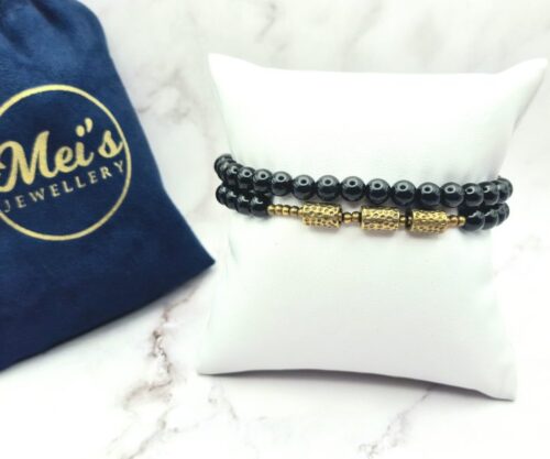 Obsidian Eclipse 8 Mei's Tibetan Obsidian Eclipse | armband | Edelsteen Obsidian Eclipse 8