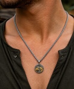 Alternative view of Mei's Viking Ravens & Wolves | ketting | Stainless Steel