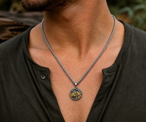 Alternative view of Mei's Viking Ravens & Wolves | ketting | Stainless Steel