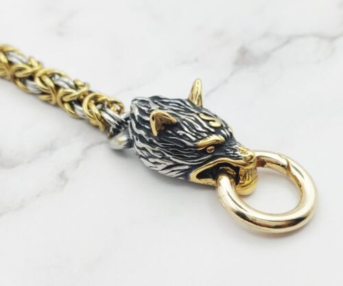 Guarding Wolves 13 Mei's Viking Guarding Wolves | armband | Stainless Steel Guarding Wolves 13