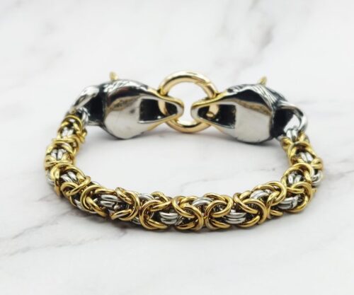 Guarding Wolves 14 Mei's Viking Guarding Wolves | armband | Stainless Steel Guarding Wolves 14