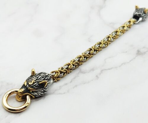 Guarding Wolves 16 Mei's Viking Guarding Wolves | armband | Stainless Steel Guarding Wolves 16