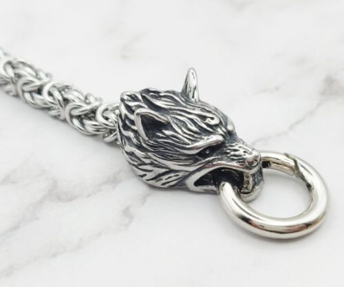 Guarding Wolves 6 Mei's Viking Guarding Wolves | armband | Stainless Steel Guarding Wolves 6