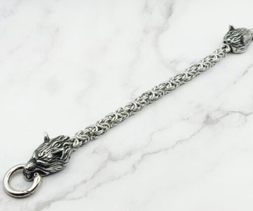 Guarding Wolves 9 Mei's Viking Guarding Wolves | armband | Stainless Steel Guarding Wolves 9