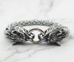 Mei's Viking Guarding Wolves | armband | Stainless Steel