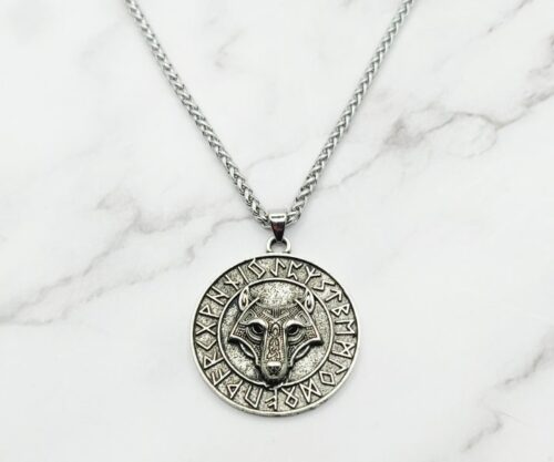 Runic Wolf 3 1 Mei's Viking Runic Wolf | ketting | Stainless Steel Runic Wolf 3 1