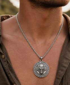Alternative view of Mei's Viking Runic Wolf | ketting | Stainless Steel