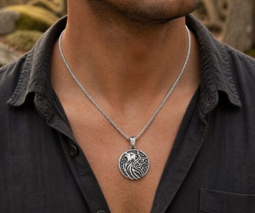 Alternative view of Mei's Viking Valknut Wolf | ketting | Stainless Steel