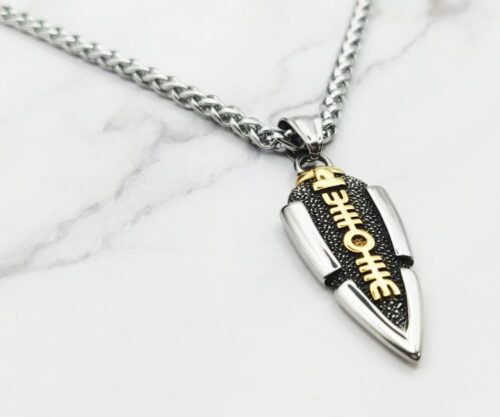Mei’s Viking Spear of Awe ketting van roestvrij staal in goud, grijs en zilver