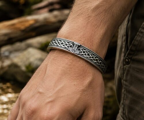 Alternative view of Mei's Viking Thunder Hammer | armband | Stainless Steel