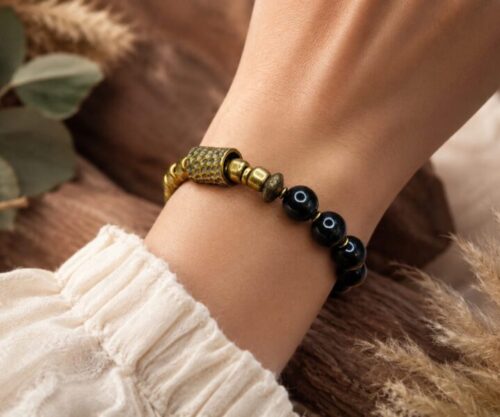 Alternative view of Mei's Tibetan Copper Marbles | armband | Edelsteen