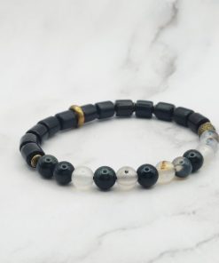 Woody Stones 5 Mei's Tibetan armband | Woody Stones | Edelsteen - Hout | zwart - koper Woody Stones 5