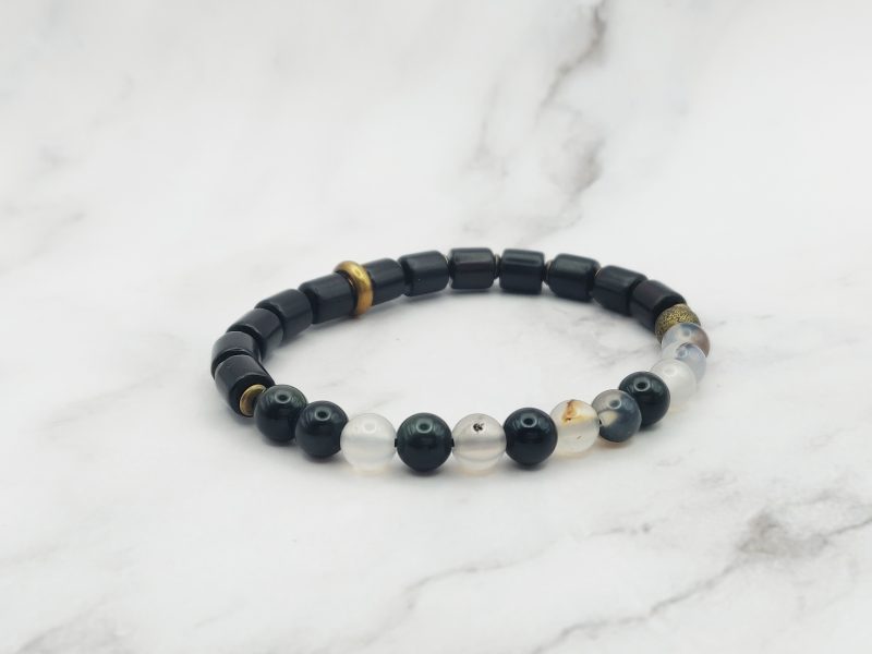 Woody Stones 5 Mei's Tibetan armband | Woody Stones | Edelsteen - Hout | zwart - koper Mei's Tibetan armband | Woody Stones | Edelsteen - Hout | zwart - koper - Afbeelding 4