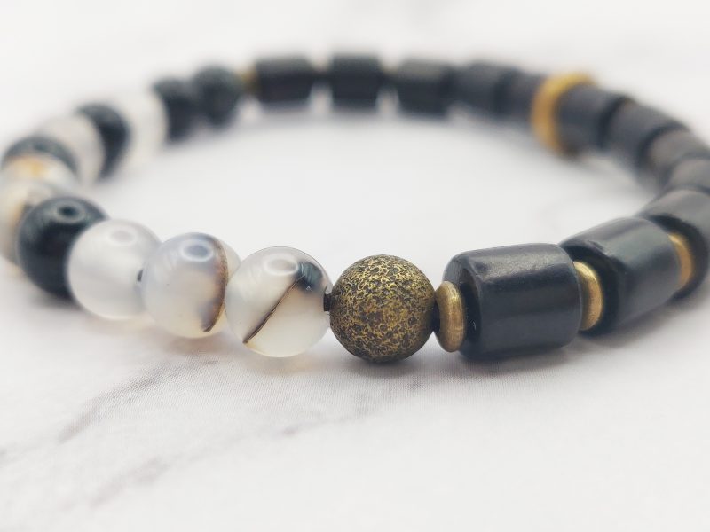 Woody Stones 6 Mei's Tibetan armband | Woody Stones | Edelsteen - Hout | zwart - koper Mei's Tibetan armband | Woody Stones | Edelsteen - Hout | zwart - koper - Afbeelding 5