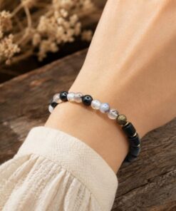Alternative view of Mei's Tibetan Woody Stones | armband | Edelsteen