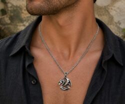 Alternative view of Mei's Viking Nordic Dragon | ketting | Stainless Steel