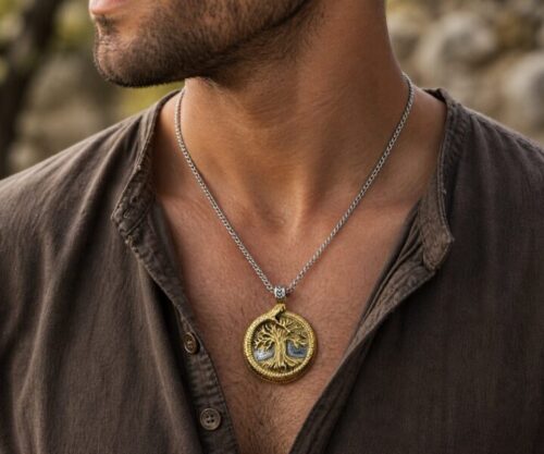 Alternative view of Mei's Viking Serpent's Tree | ketting | Stainless Steel