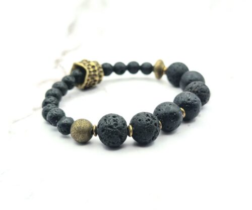 Elemental Lava 5 Mei's Tibetan Elemental Lava | armband | Edelsteen Elemental Lava 5