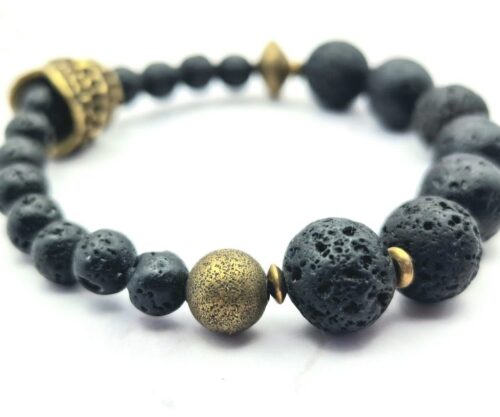 Elemental Lava 8 Mei's Tibetan Elemental Lava | armband | Edelsteen Elemental Lava 8