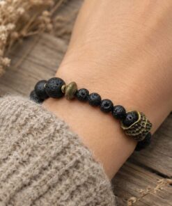 Alternative view of Mei's Tibetan Elemental Lava | armband | Edelsteen