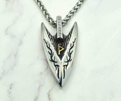 Mei’s Viking Runic Guardian ketting van roestvrij staal in goud en zilver