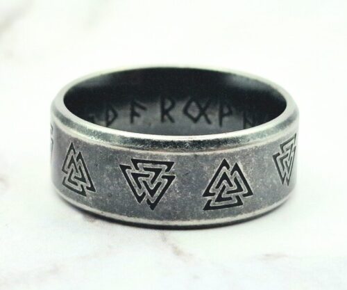 Mei’s Viking Mystery of Odin ring van roestvrij staal in grijs