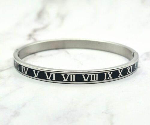 Mei’s Muse Roman Elegance armband van roestvrij staal in zilver en zwart
