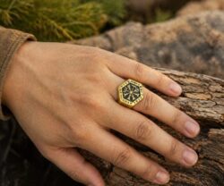 Alternative view of Mei's Viking Golden Mystic Ring | ring | Stainless Steel