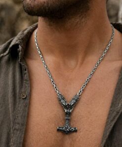 Alternative view of Mei's Viking Steel Dragon Hammer | ketting | Stainless Steel