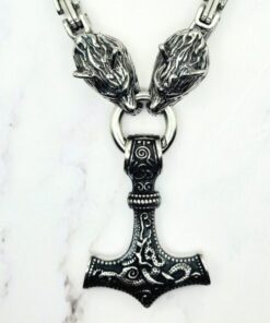 Mei's | Viking Steel Wolf Hammer | ketting | Stainless Steel