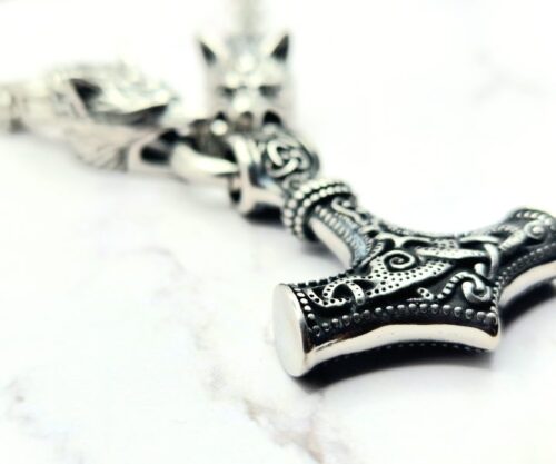 Steel Wolf Hammer 3 Mei's Viking Steel Wolf Hammer | ketting | Stainless Steel Steel Wolf Hammer 3