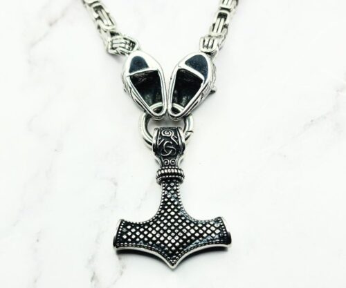 Steel Wolf Hammer 5 Mei's Viking Steel Wolf Hammer | ketting | Stainless Steel Steel Wolf Hammer 5