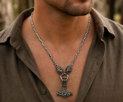 Alternative view of Mei's Viking Steel Wolf Hammer | ketting | Stainless Steel