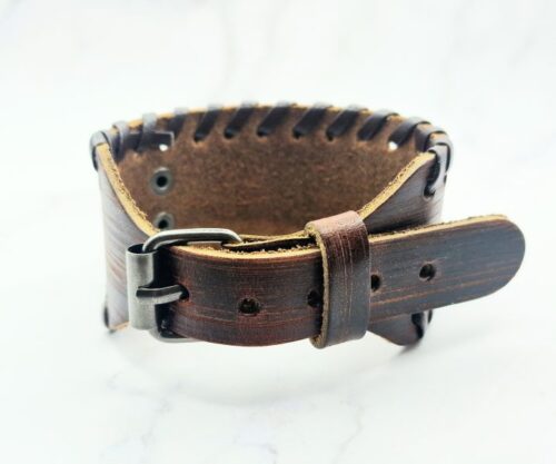 Brown Thunderbrace 4 Mei's Viking Brown Thunderbrace | armband | Leer Brown Thunderbrace 4