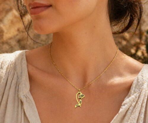 Alternative view of Mei's Muse Floral Birth Month | ketting | Stainless Steel