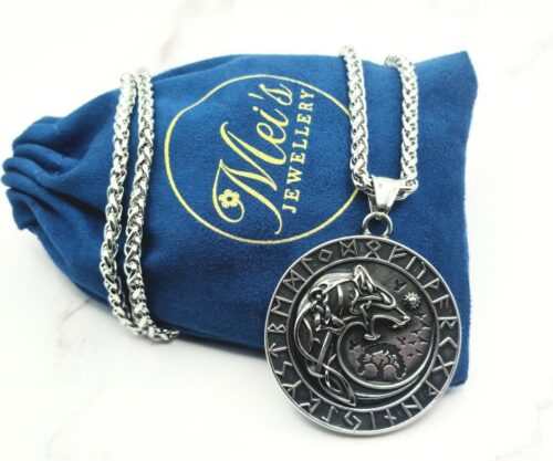 Silver Wolf Moon 1 Mei's Viking Silver Wolf Moon | ketting | Stainless Steel Mei’s Viking Silver Wolf Moon ketting van stainless steel