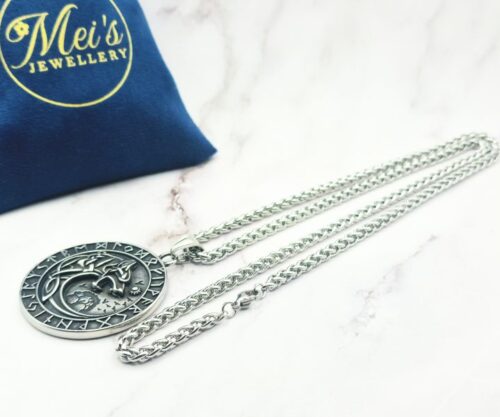 Silver Wolf Moon 6 Mei's Viking Silver Wolf Moon | ketting | Stainless Steel Mei’s Viking Silver Wolf Moon ketting van stainless steel