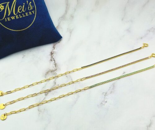 Golden Stardust 8 Mei's Muse Golden Stardust | armband | 925 Zilver Golden Stardust 8