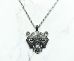 Bear Amulet 2 Mei's Viking Bear Amulet | ketting | Stainless Steel Bear Amulet 2