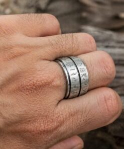 Alternative view of Mei's Viking Runic Spinner | ring | Stainless Steel