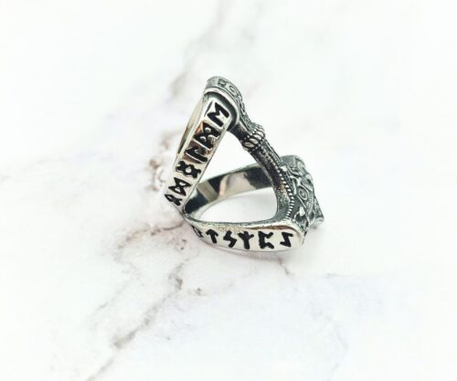 Runic Hammer 3 Mei's Viking Runic Hammer | ring | Stainless Steel Runic Hammer 3