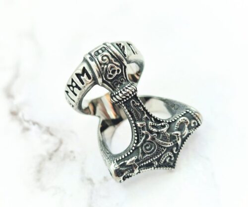 Runic Hammer 5 Mei's Viking Runic Hammer | ring | Stainless Steel Runic Hammer 5