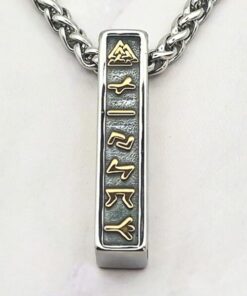 Mei's | Viking Runic Bar | ketting | Stainless Steel