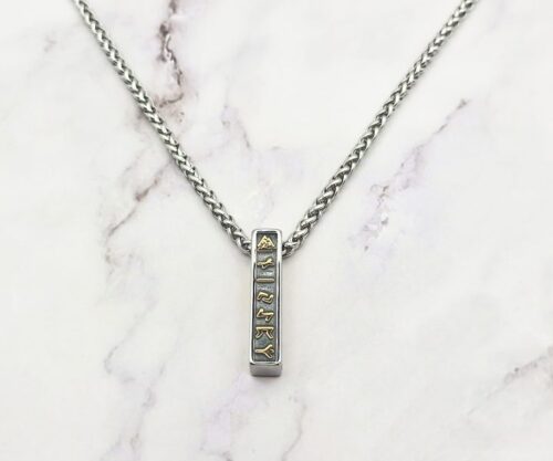 Runic Bar 2 Mei's Viking Runic Bar | ketting | Stainless Steel Runic Bar 2