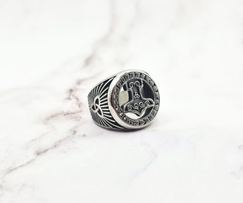 Thunder Runes 2 Mei's Viking Thunder Runes | ring | Stainless Steel Thunder Runes 2